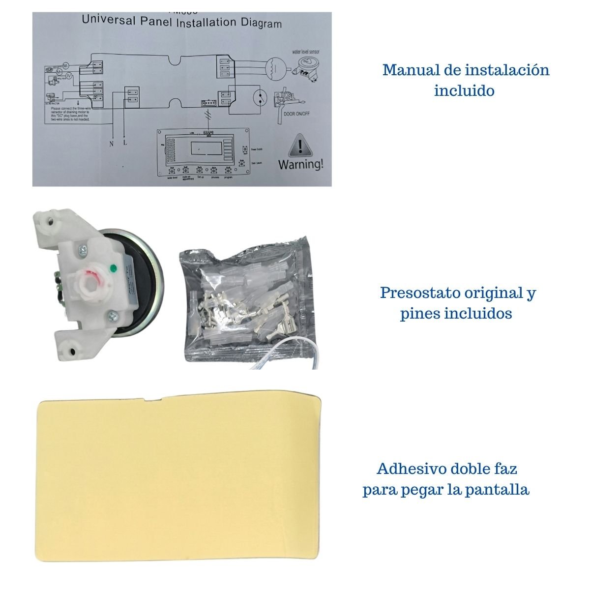 5 Tarjeta control panel universal para lavadoras digitales