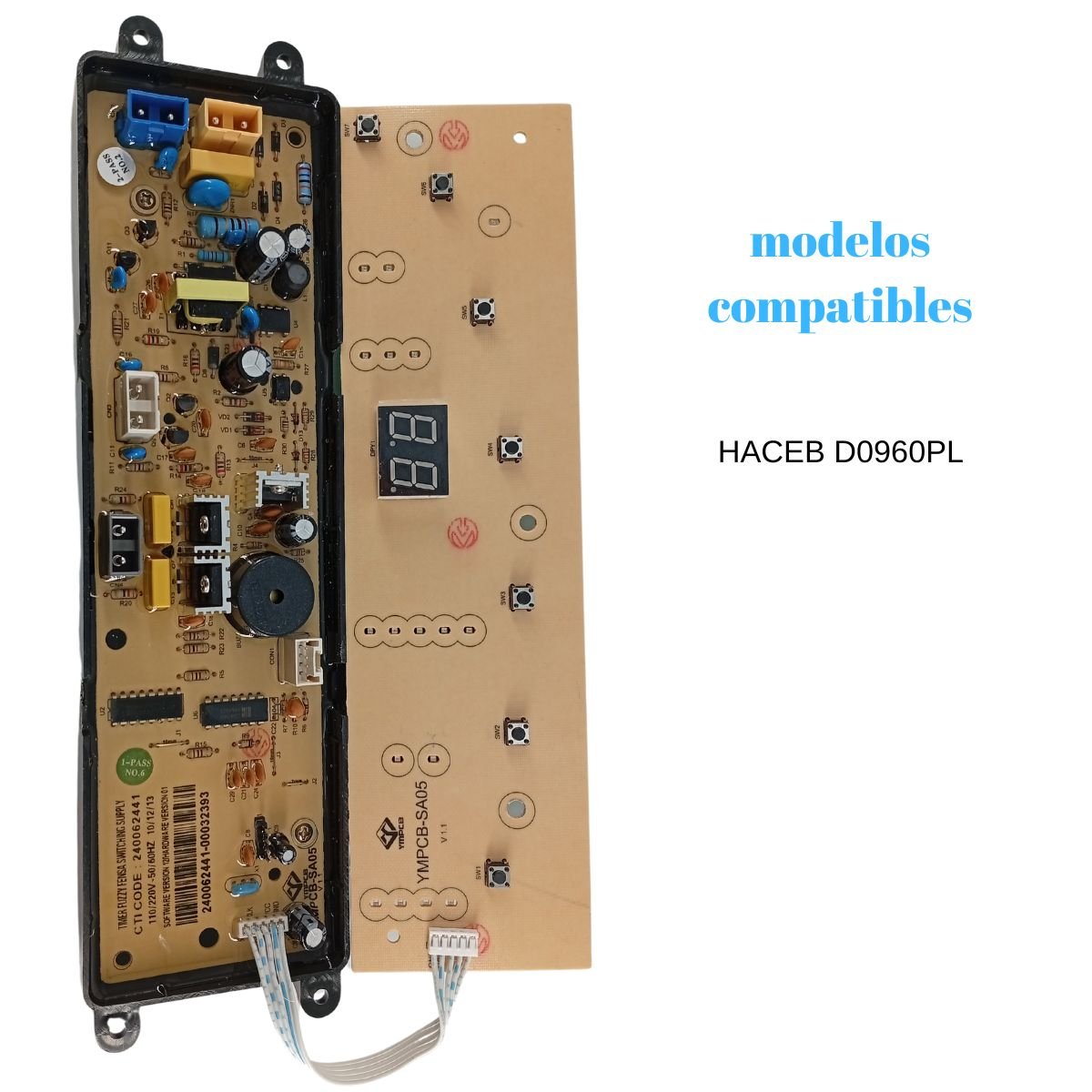 5 Tarjeta panel control 7 pulsadores lavadora Haceb D0960PL