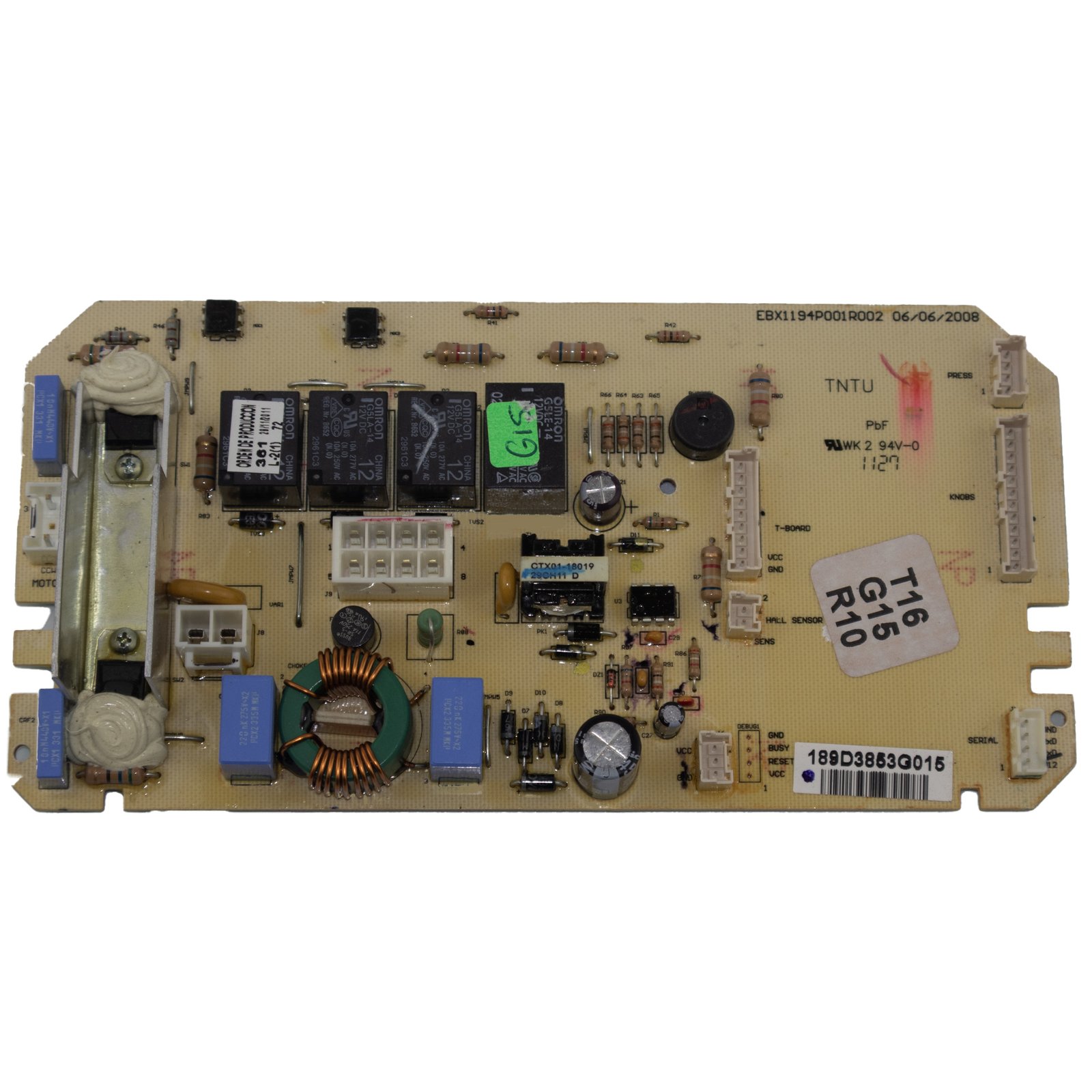 portadaa Tarjeta panel control 4 relevos lavadora Mabe de perilla