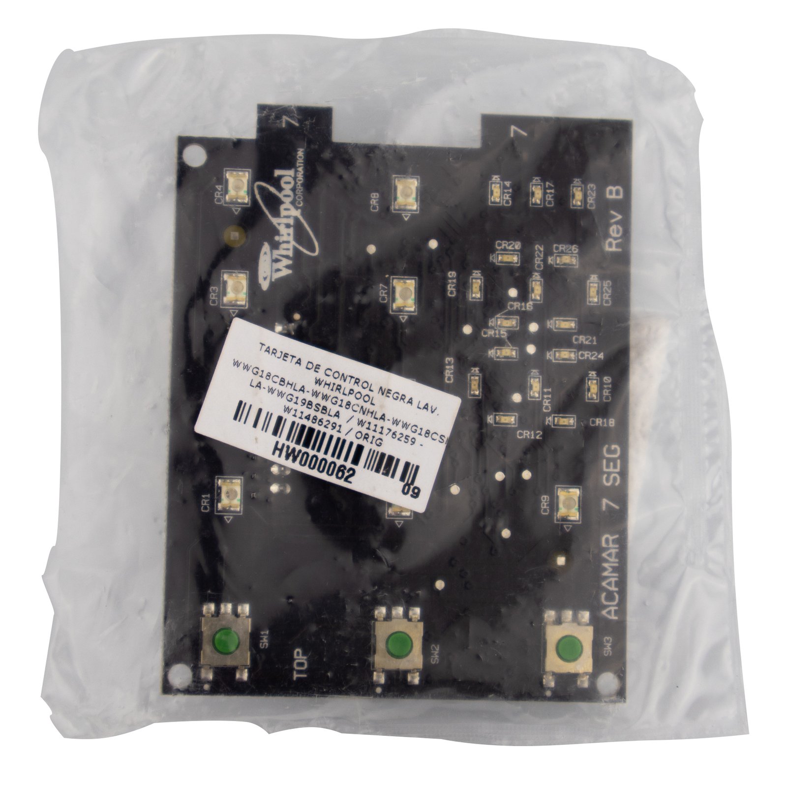 Tarjeta de control negra lavadora whirlpool original