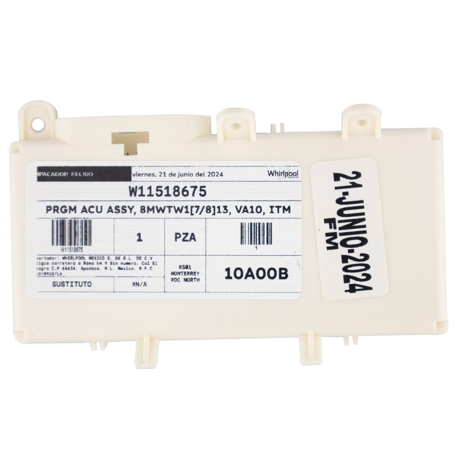 quinta Tarjeta control panel de lavadora Whirlpool Batman 8MWTW17813 VA10 / W11518675-W11377421 Original