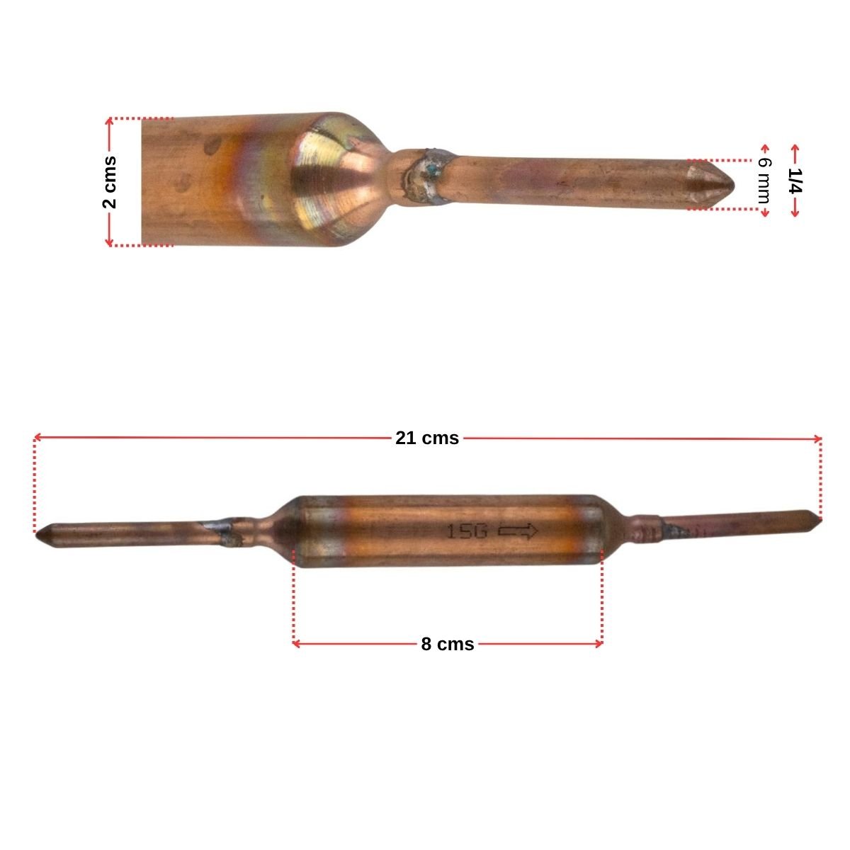 Filtro secador soldable 15gramos para refrigeracion