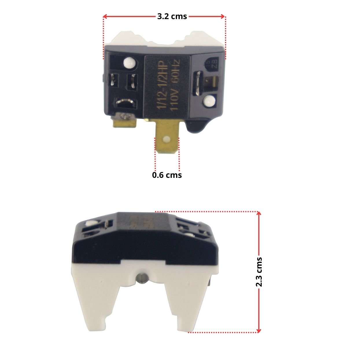 Termico ptc para compresores de nevera de 1/12 a 1/2 hp