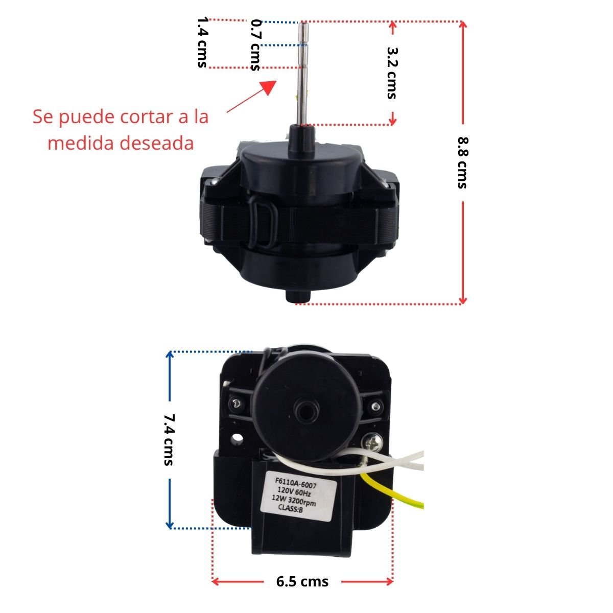 Ventilador universal negro 32000 rpm nevera no-frost